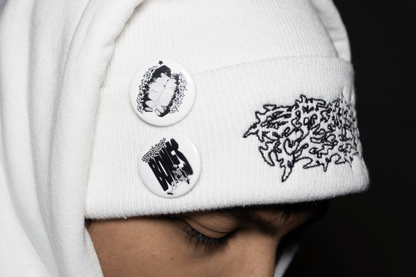 EMBROIDERED BEANIE (WHITE)