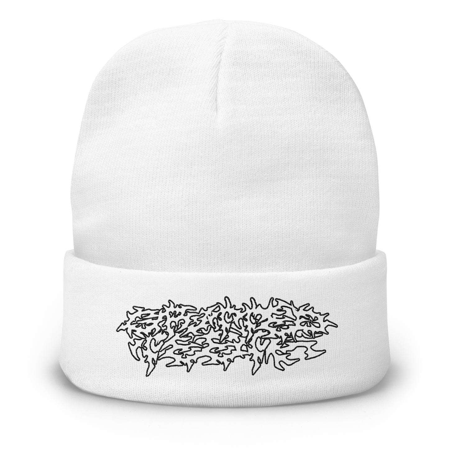 EMBROIDERED BEANIE (WHITE)