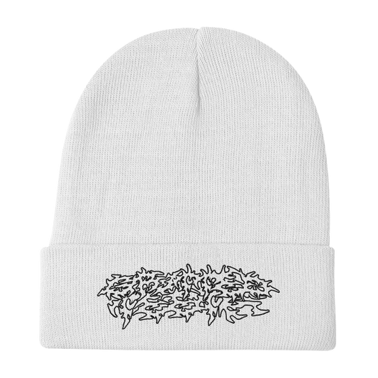 EMBROIDERED BEANIE (WHITE)